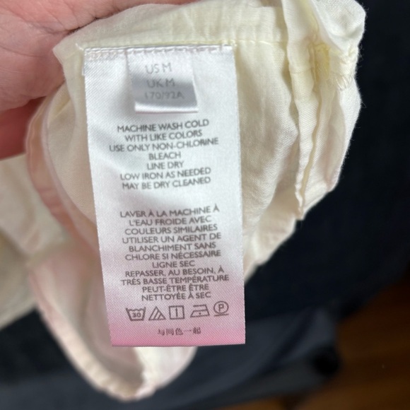 Urban Outfitters 100% Cotton Cream Swiss Dots Textured Dress w/tie back detail M - Picture 7 of 10